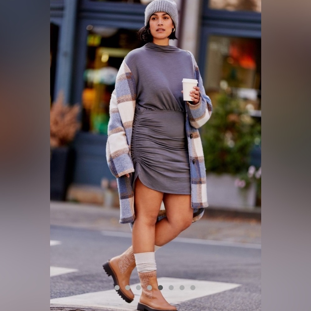 Anthropologie+ Ruched Cozy Dress in Grey 3X